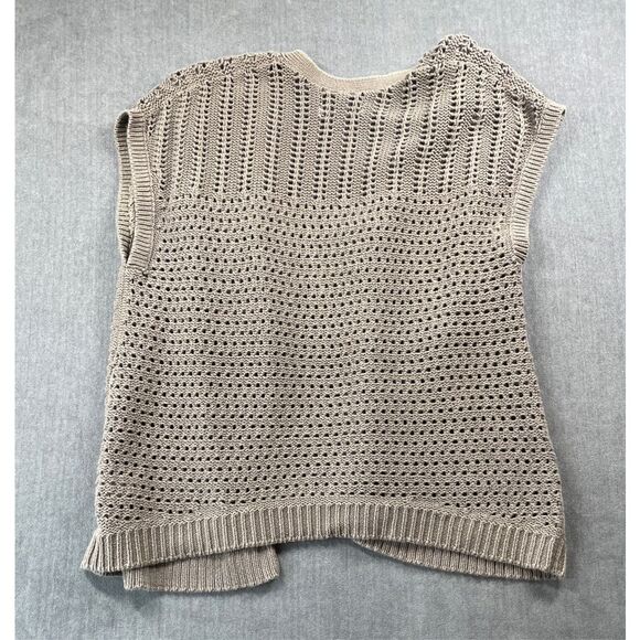 Old Navy Open Knit Cardigan Womens XL Green Boho Layering Sleeveless Sweater - Picture 7 of 8